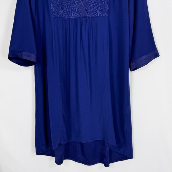 Johnny Was CALME Womens Embroidered Shift Dress Small Navy Blue - Picture 5 of 12